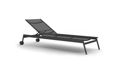Greenwich Batyline Chaise with Wheels Stackable
