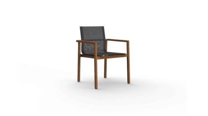 Greenwich Dining Arm chair Batyline Stackable Teak