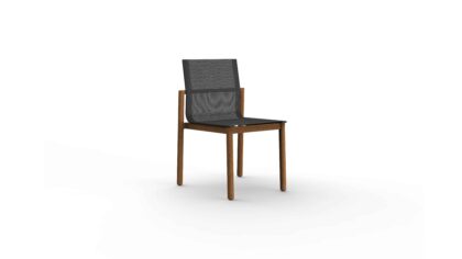 Greenwich Dining Side chair Batyline Stackable Teak