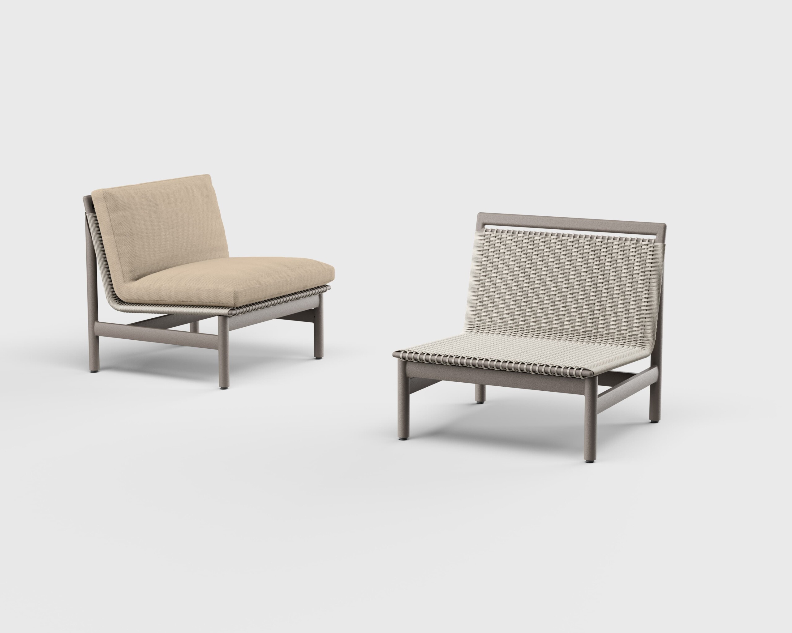 Montauk Lounge Chair Armless Aluminum