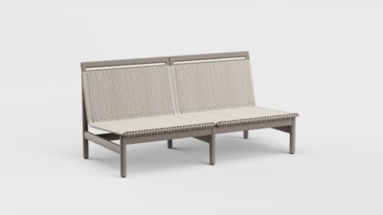 Montauk Sofa Armless Aluminum 63&#8243;