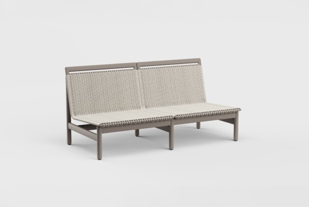 Montauk Sofa Armless Aluminum 63&#8243;