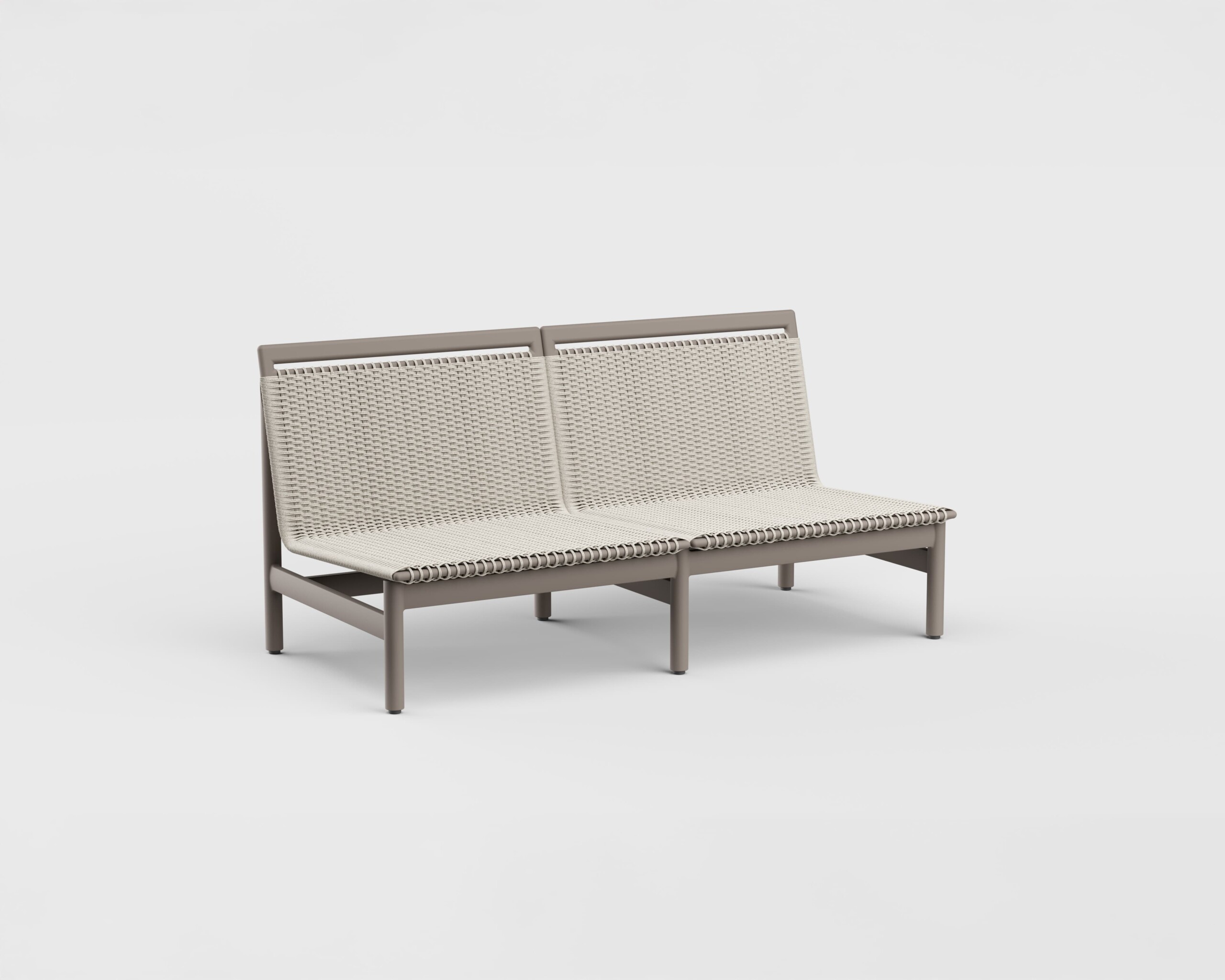 Montauk Sofa Armless Aluminum 63&#8243;