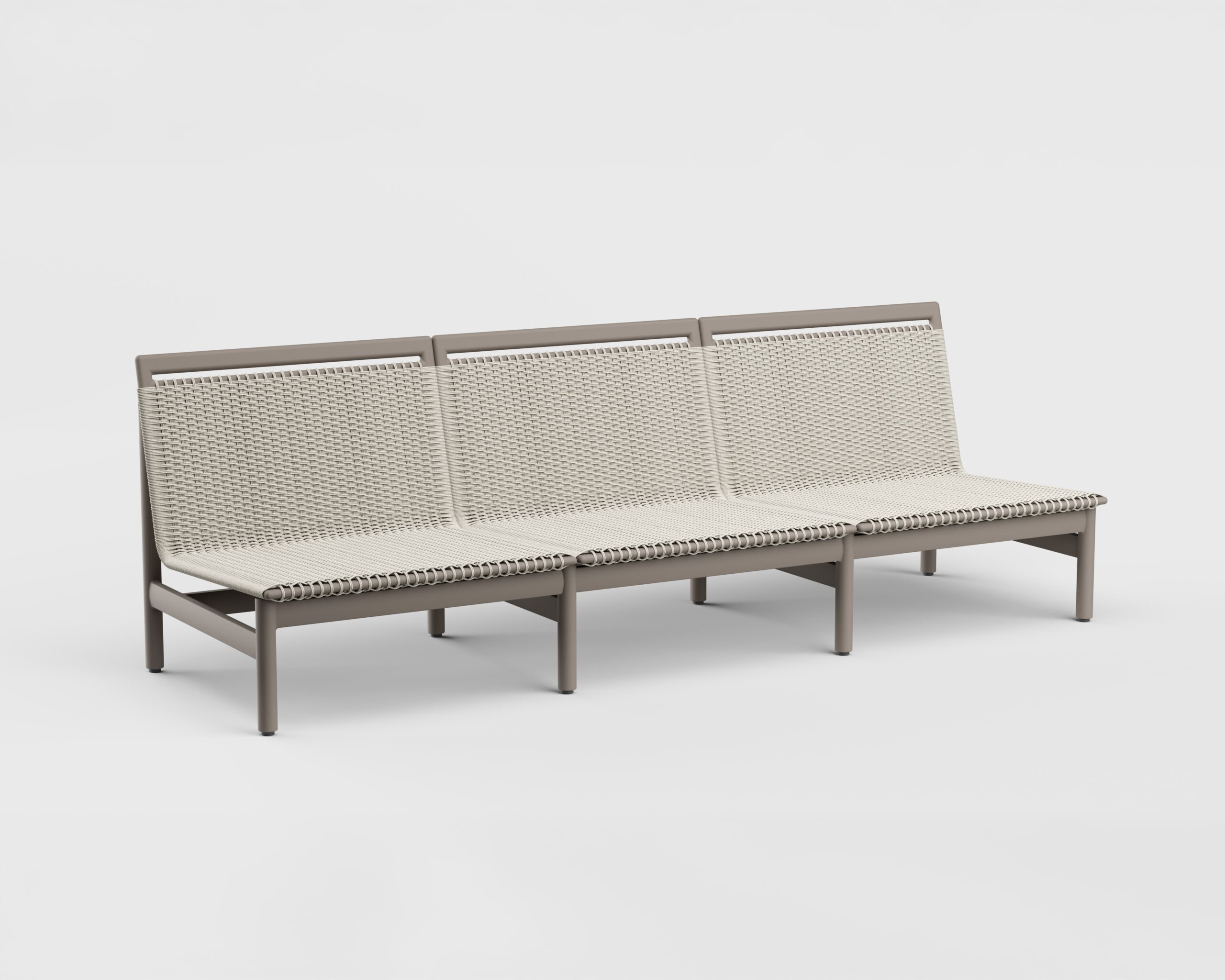 Montauk Sofa Armless Aluminum 94&#8243;
