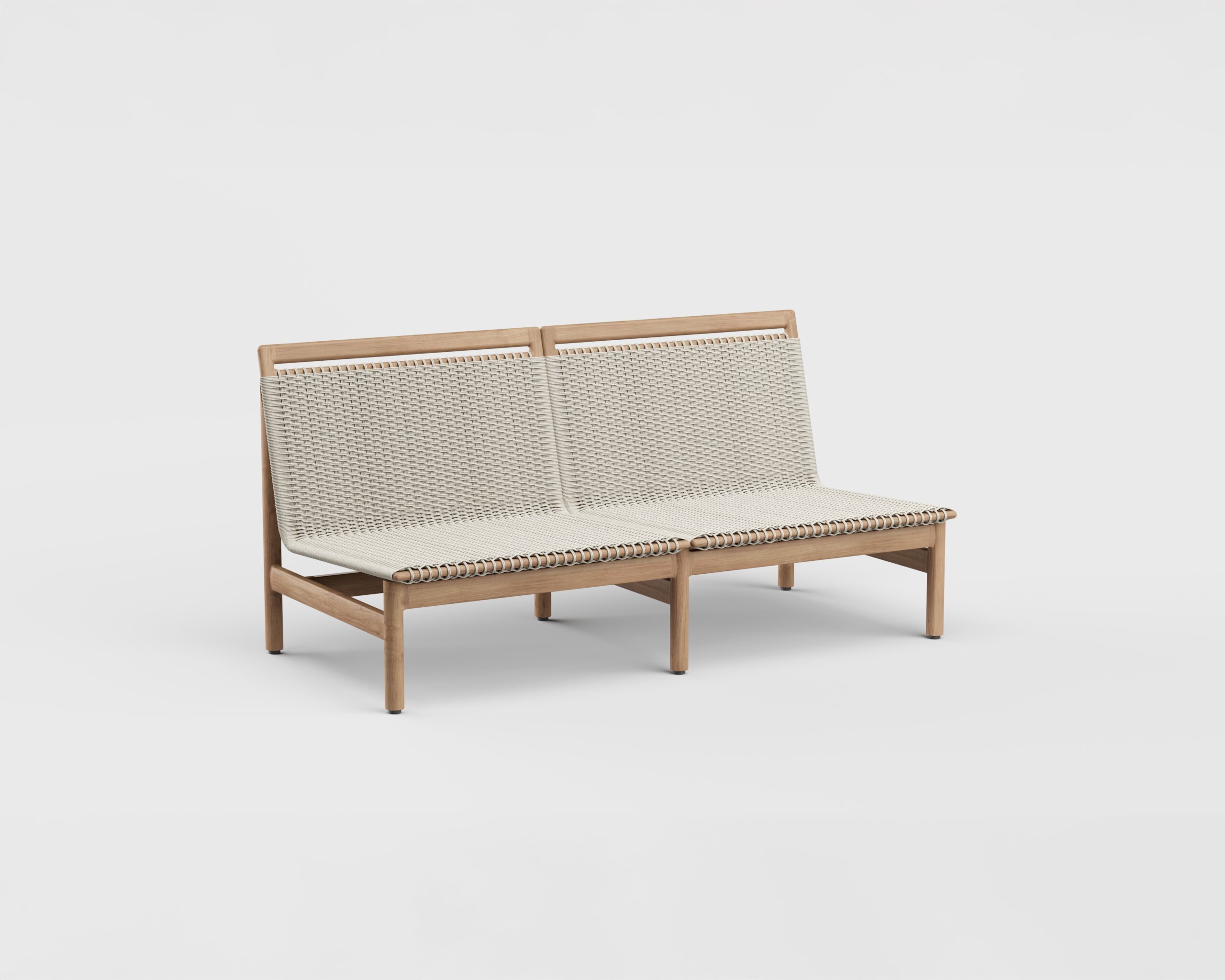 Montauk Sofa Armless Teak 63&#8243;