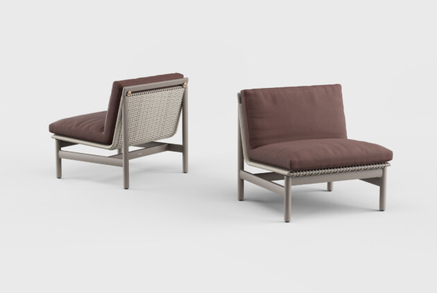Montauk Lounge Chair Armless Aluminum