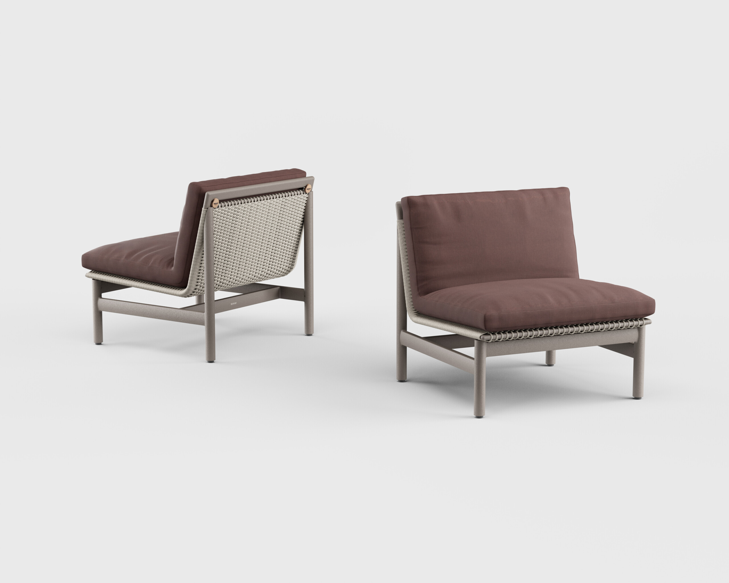 Montauk Lounge Chair Armless Aluminum
