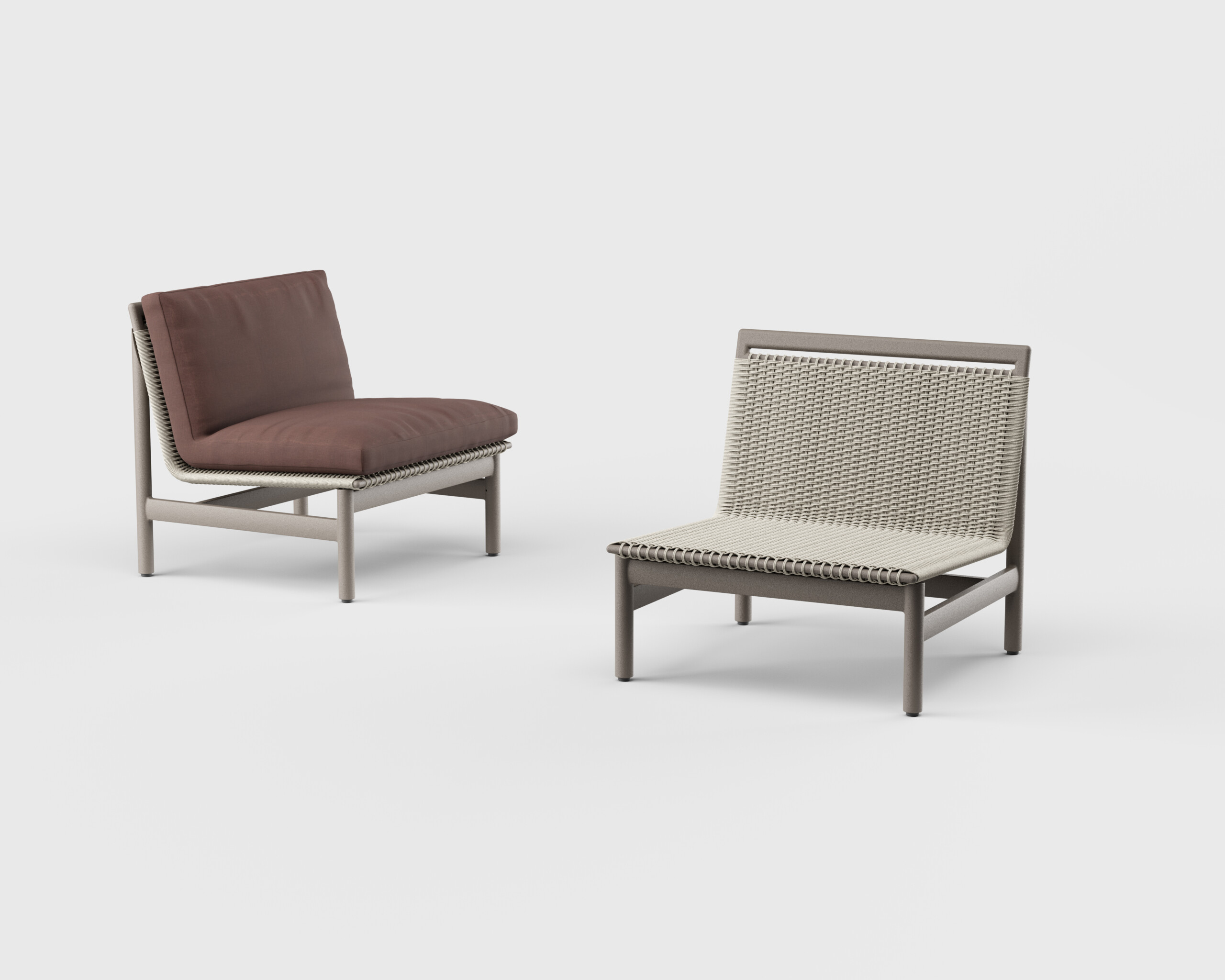 Montauk Lounge Chair Armless Aluminum