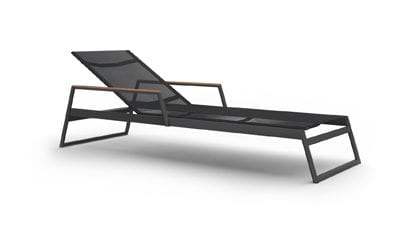 Greenwich Batyline Beach Chaise with Arm Stackable