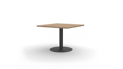 Greenwich Square Pedestal Cafe Table Teak Top