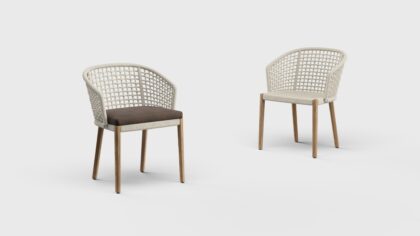 Tribeca Dining Arm Chair Teak Leg