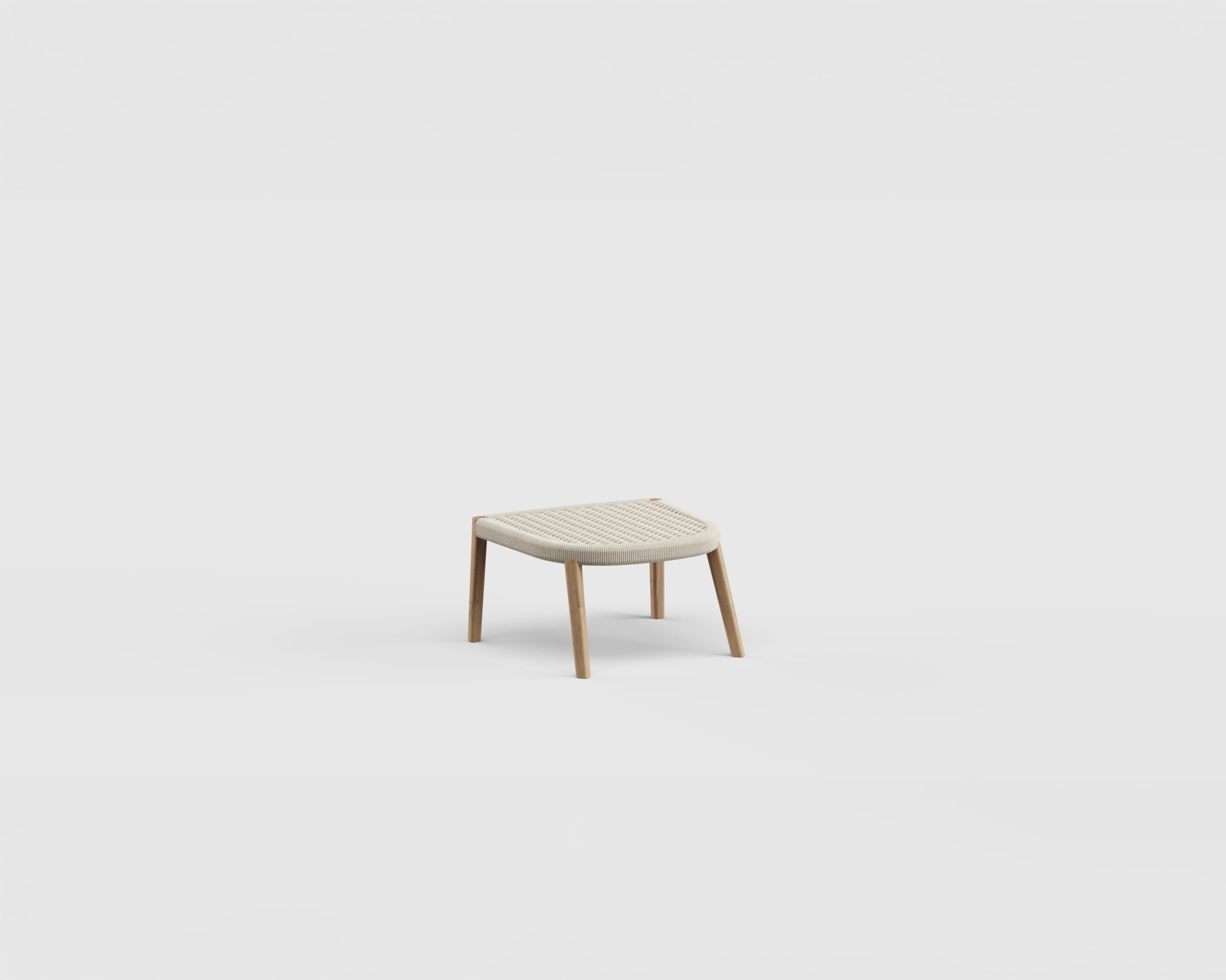 Tribeca Ottoman Teak Leg
