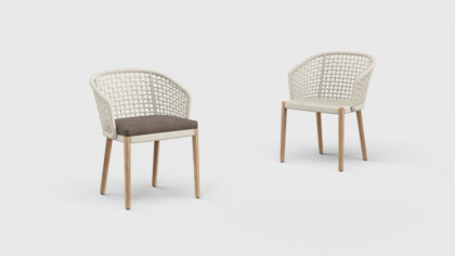 Tribeca Dining Arm Chair Teak Leg