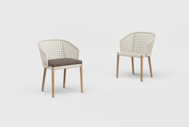 Tribeca Dining Arm Chair Teak Leg